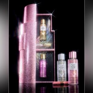 Victoria’s Secret Large Pink Glitter Shimmer Fragrance Gift Set Fashion Show